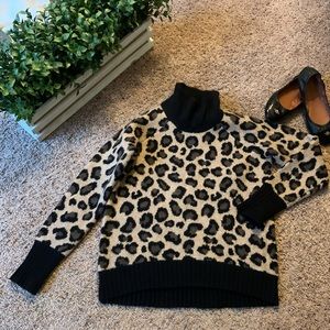 Cynthia Rowley Turtleneck Animal Print Sweater